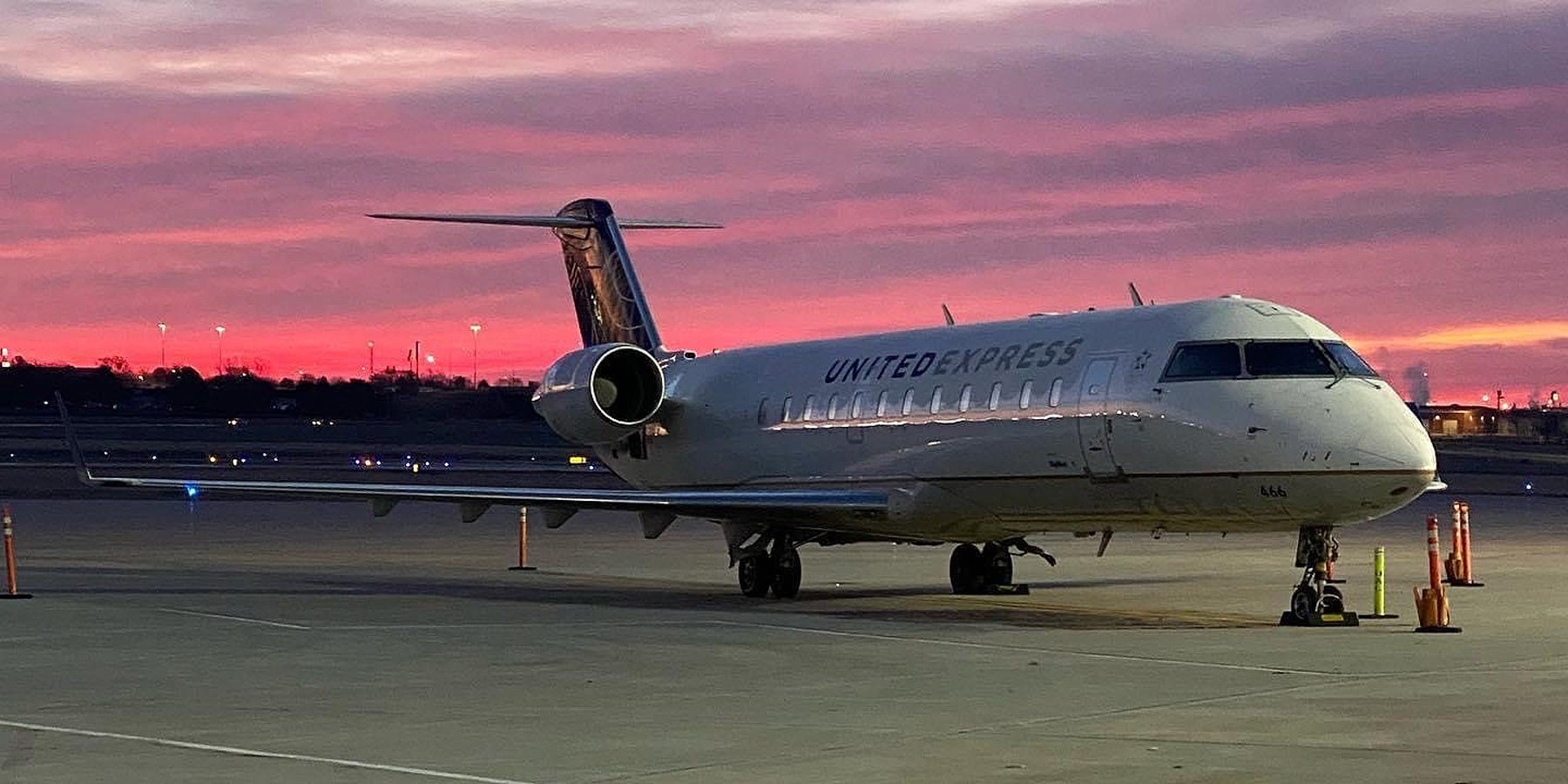 plane and sunset