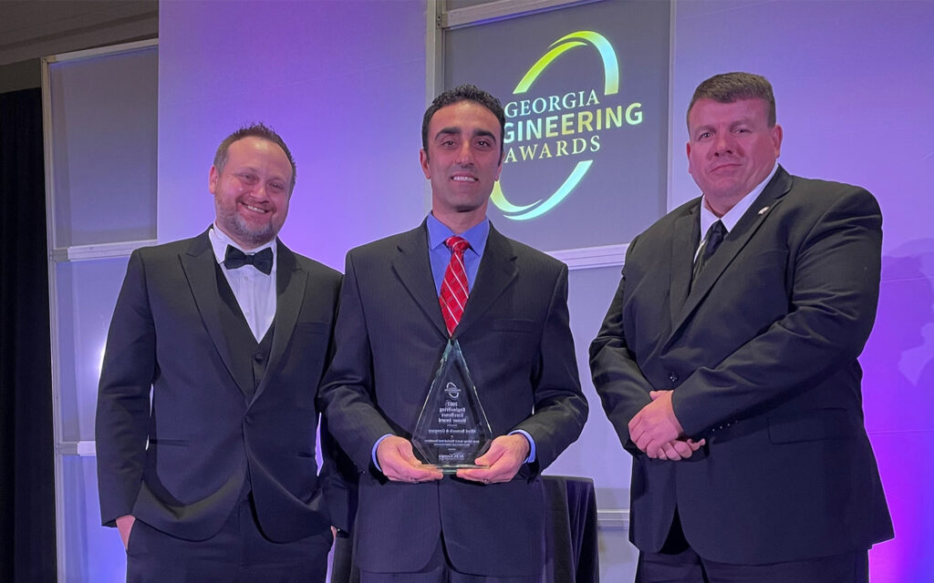 Photo of Benesch's team accepting the Engineering Excellence Honor Award at the ACEC Georgia event.