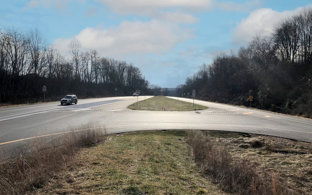 Photo of innovative U-Turns throughout the two-mile section of SR 272, which increase safety and efficiency for the corridor’s unique variety of users.