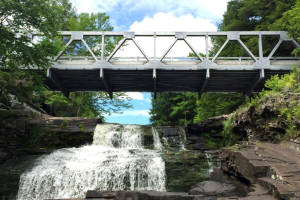 bridge over waterfall