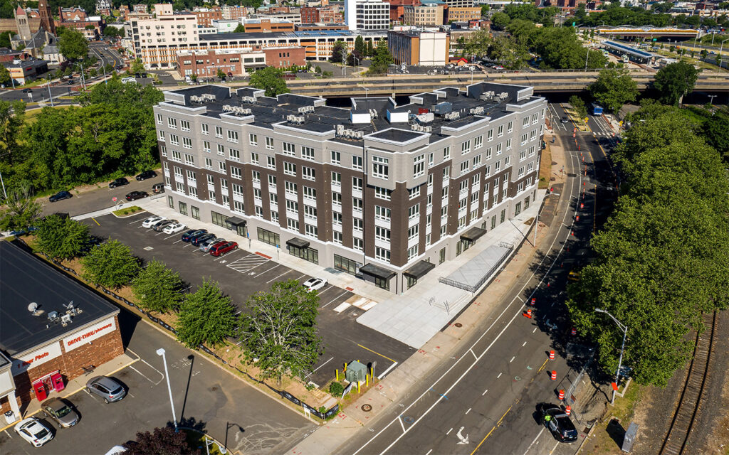 Aerial view photo of New Britain Commons in Connecticut