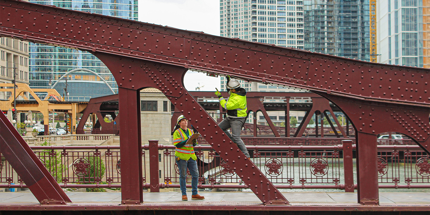 Benesch team inspecting the LaSalle Street Bridge in Chicago