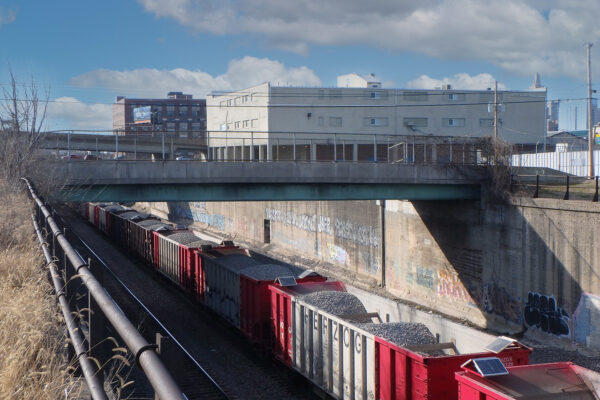 photo of a bridge over railroad tracks in Kansas City, MO