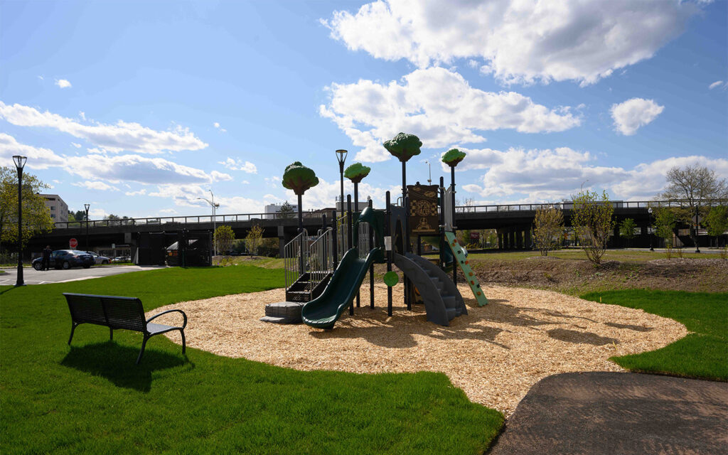 Photo of a community park at New Britain Common in Connecticut