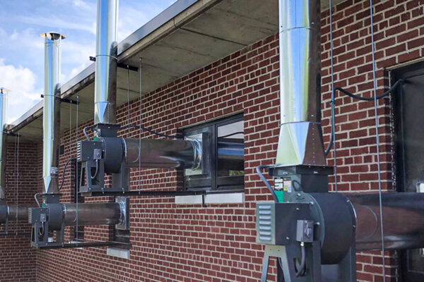 Photo of the new air circulation system at the Osawatomie State Hospital airborne infectious isolation rooms in Kansas