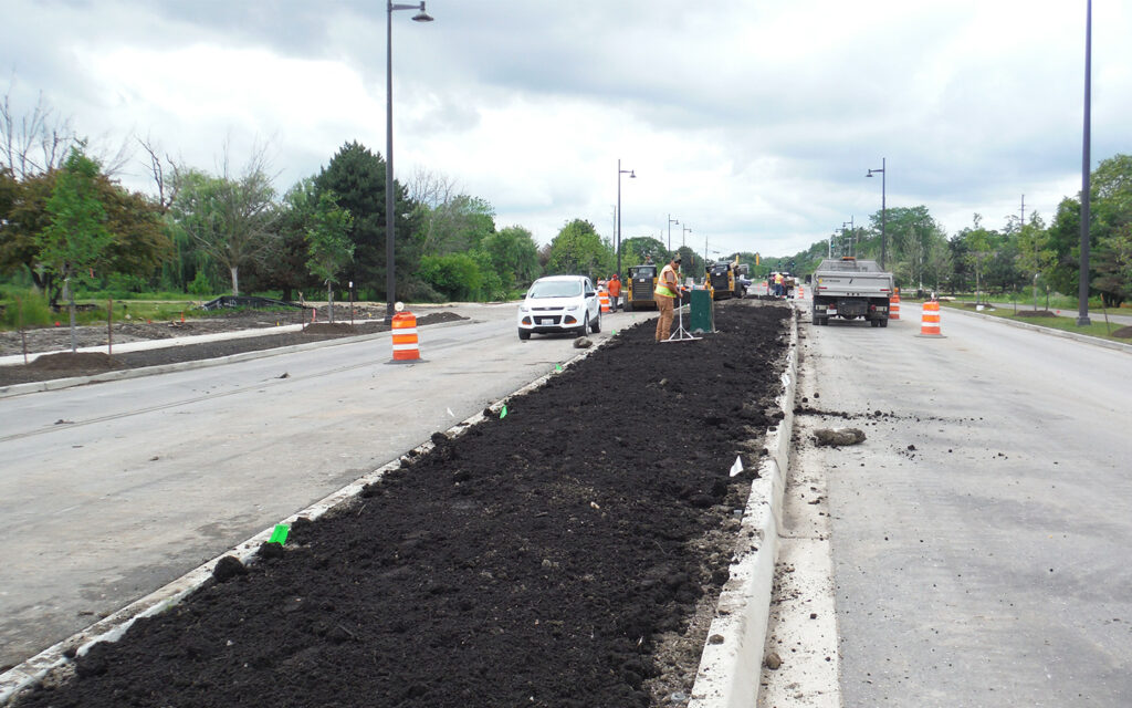 Photo of construction on the Progress Parkway road improvement project