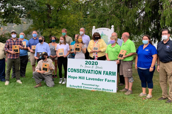 Group photo at the Schuylkill Conservation District 65-year celebration in service of protecting and restoring Schuylkill County’s natural resources.