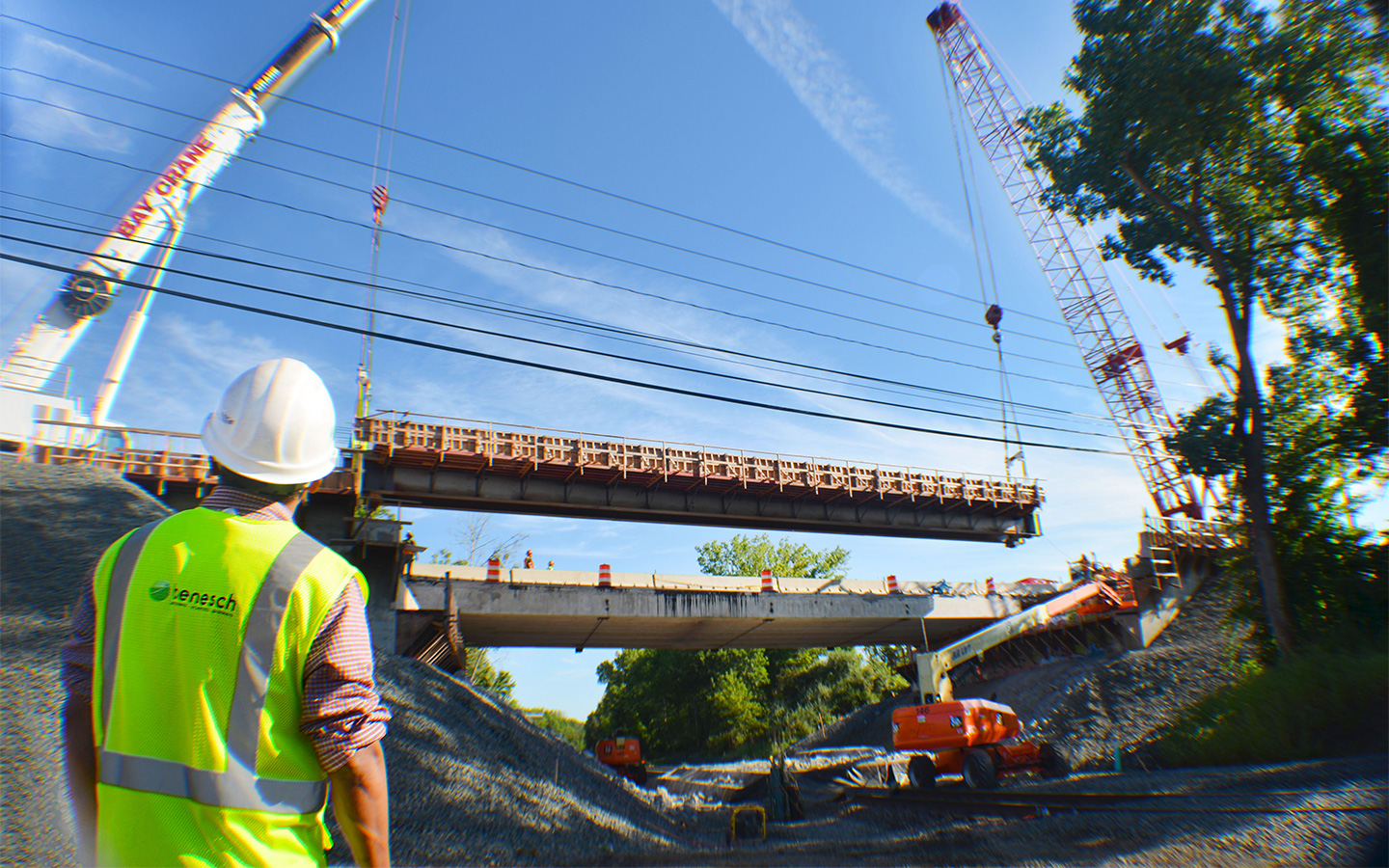 Photo of Cedar Street Bridge during construction in Newington, Connecticut