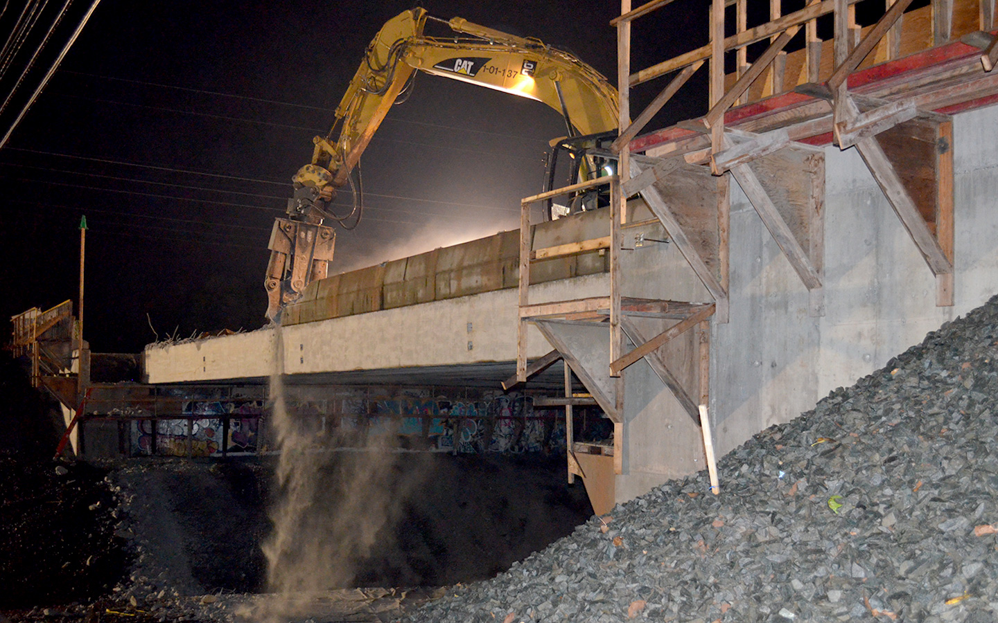 Photo of Cedar Street Bridge during construction in Newington, Connecticut