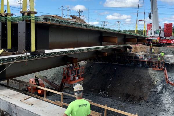 Photo of Cedar Street Bridge during construction in Newington, Connecticut