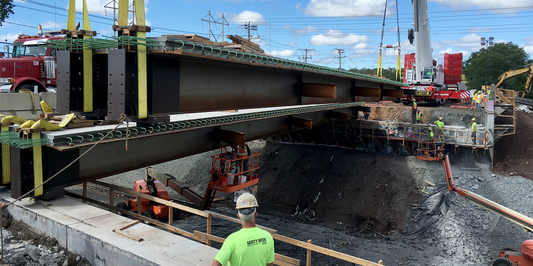 Photo of Cedar Street Bridge during construction in Newington, Connecticut