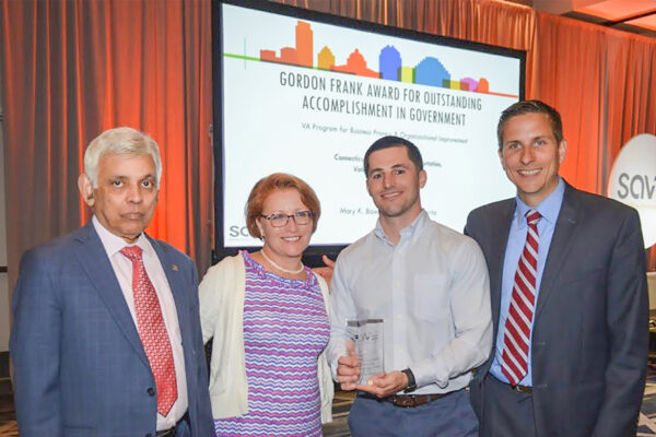 Pictured left to right at the SAVE International Value Summit in Austin, TX: Muthiah Kasi, PE, SE, CVS (Life) (Benesch); Mary Baier (CTDOT); Eric Tallarita (CTDOT); Steve Drechsler, PE (Benesch)