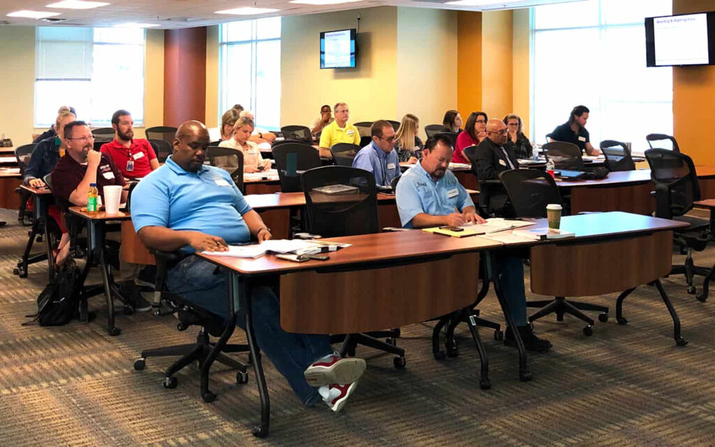 Group of people attending a training
