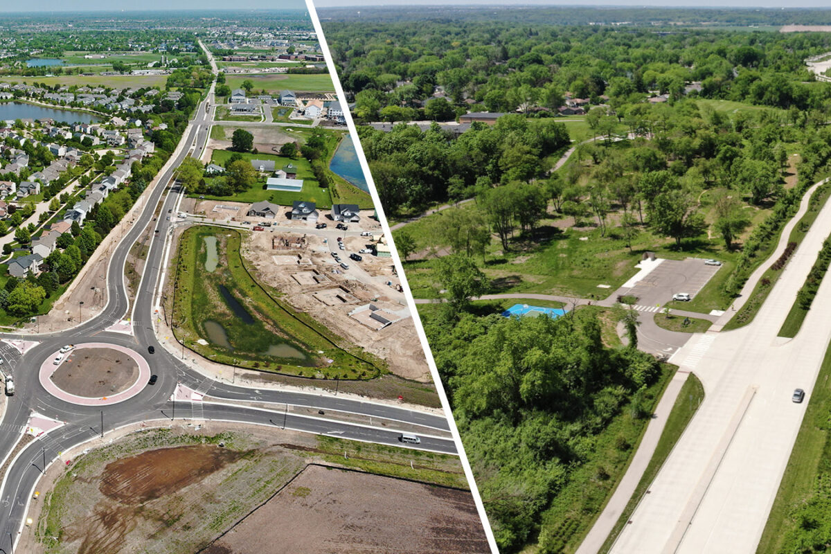 Longmeadow Parkway and Wolfs Crossing & Harvey Roundabout