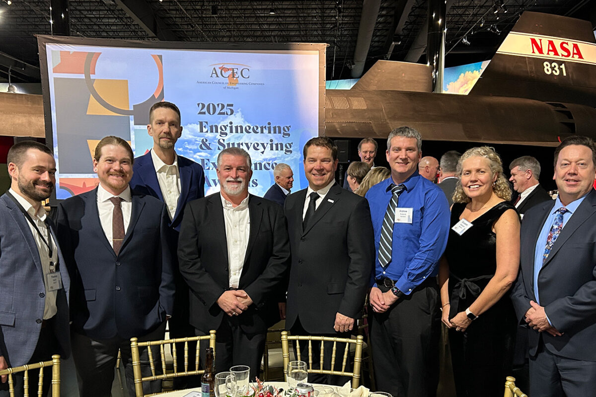 Group photo at the ACEC Michigan Engineering and Survey Excellence Awards Gala