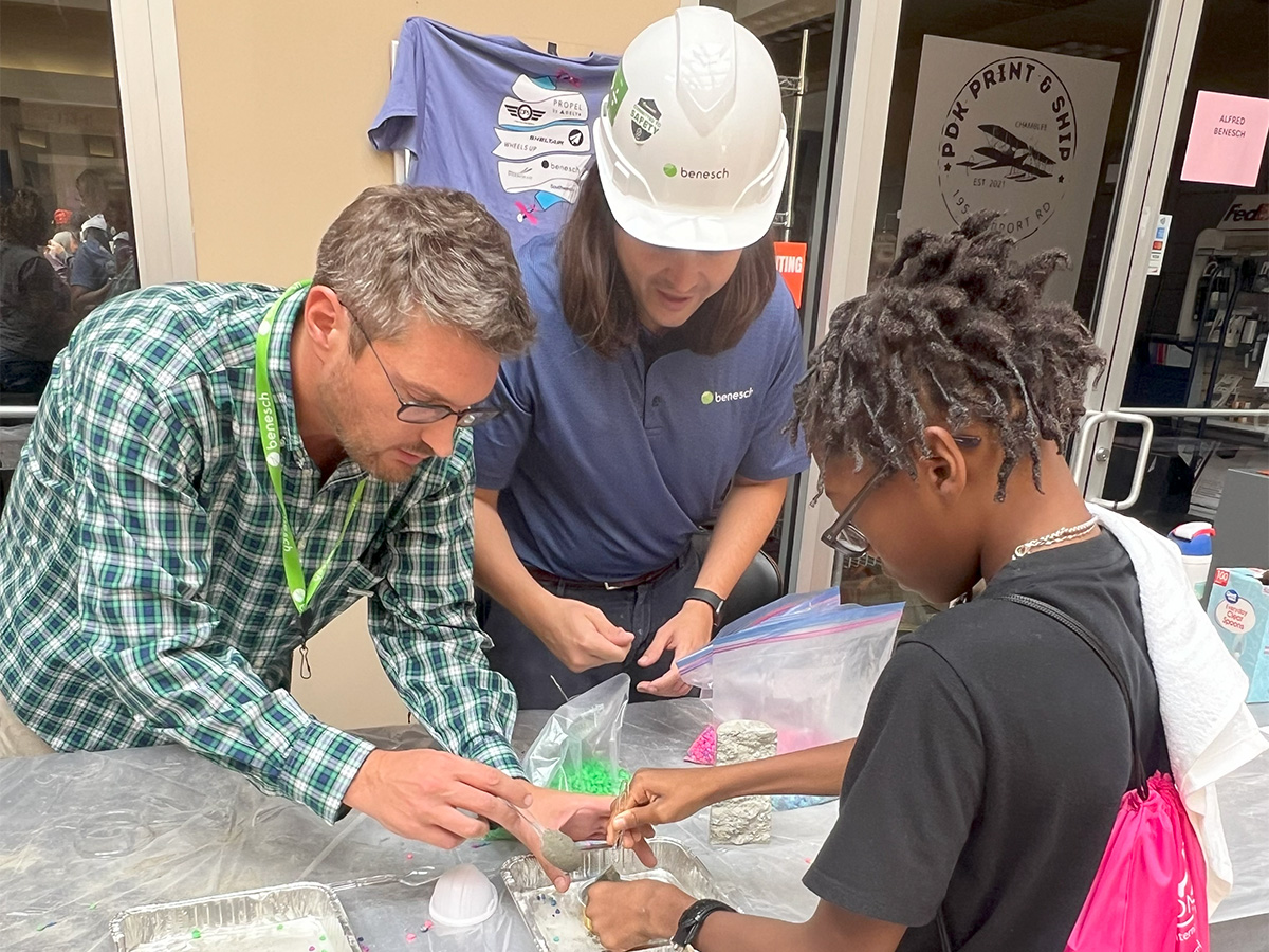 Aviation team members volunteering in Georgia.
