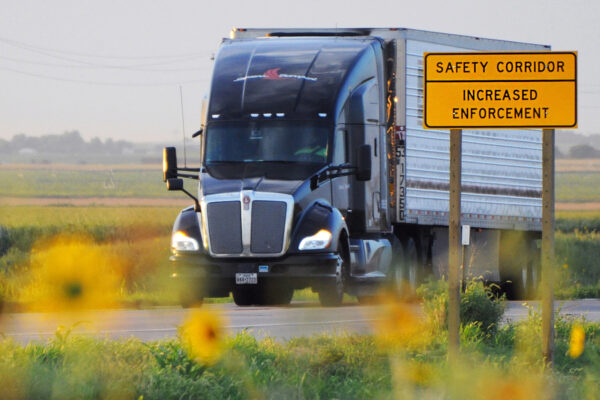 Semi truck on Kanasa highway