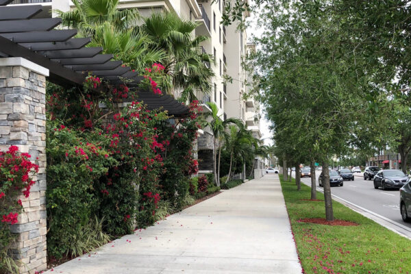 Landscaped Fort Lauderdale sidewalk