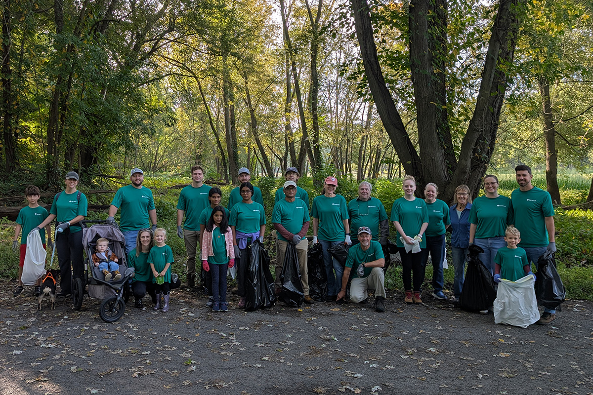 Employees gathered for Connecticut River Clean-up