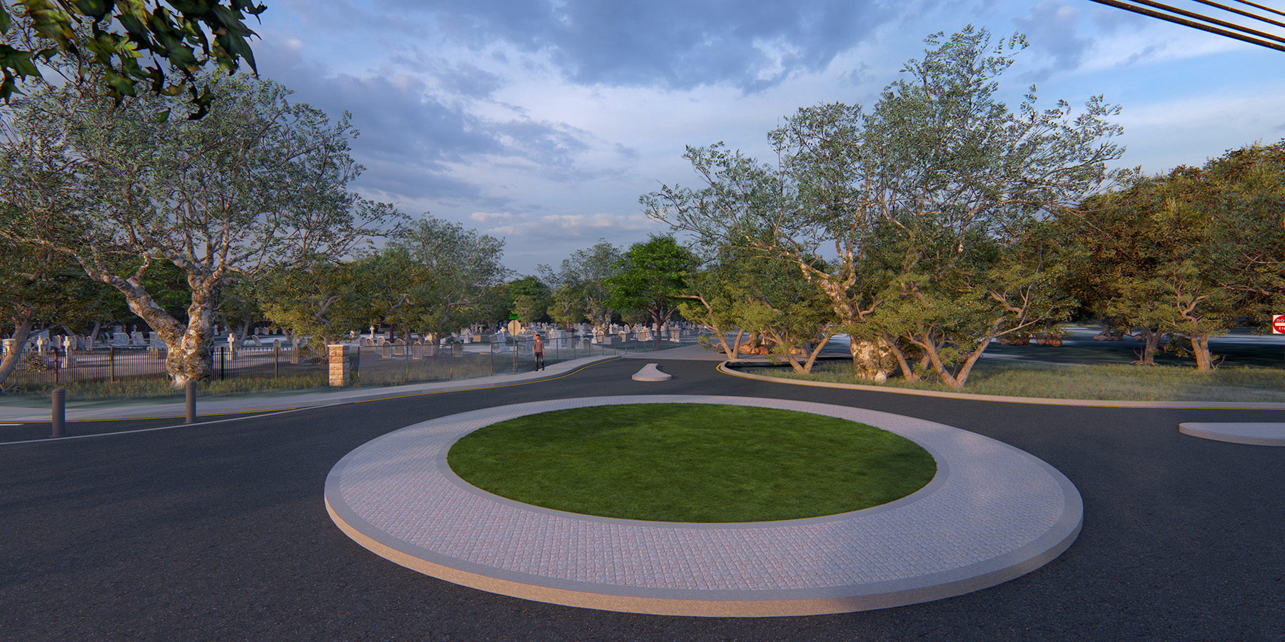 3D rendering of proposed roundabout in Hays County, TX