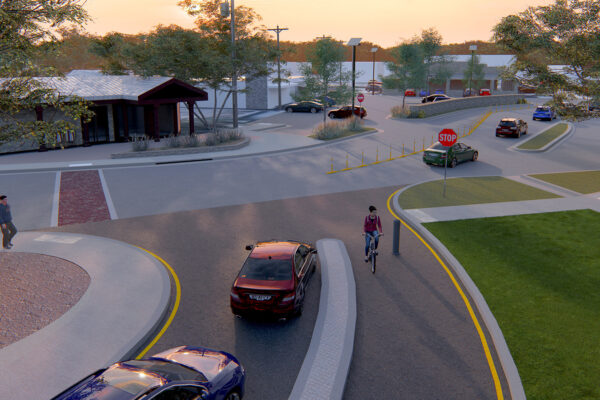 3D visual of multimodal roadway