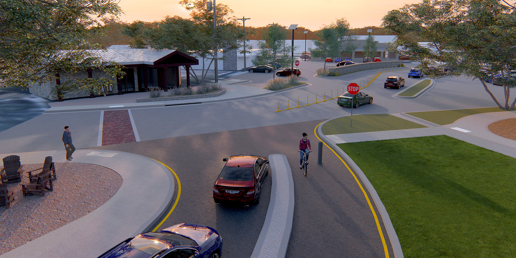3D visual of multimodal roadway